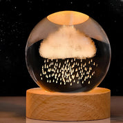 Luminous Crystal Ball Night Light Wooden Base - Image 15