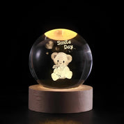 Luminous Crystal Ball Night Light Wooden Base - Image 16