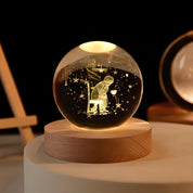 Luminous Crystal Ball Night Light Wooden Base - Image 18