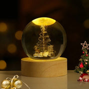 Luminous Crystal Ball Night Light Wooden Base - Image 22