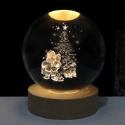 Luminous Crystal Ball Night Light Wooden Base - Image 23