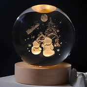 Luminous Crystal Ball Night Light Wooden Base - Image 24