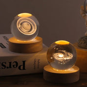 Luminous Crystal Ball Night Light Wooden Base - Image 26