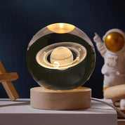 Luminous Crystal Ball Night Light Wooden Base - Image 4