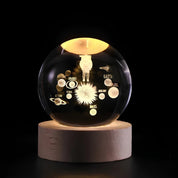 Luminous Crystal Ball Night Light Wooden Base - Image 5