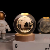 Luminous Crystal Ball Night Light Wooden Base - Image 7