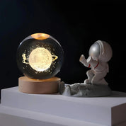 Luminous Crystal Ball Night Light Wooden Base - Image 8