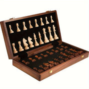 Luxury Wooden Chess Set Storage Box Classic Gameplay - Image 4