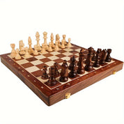 Luxury Wooden Chess Set Storage Box Classic Gameplay - Image 8