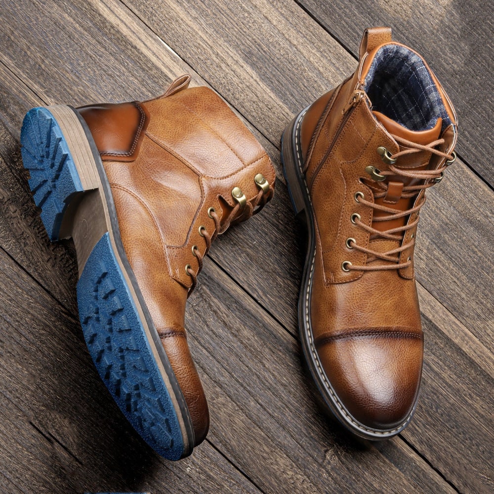 Men's Winter Boots Lace Up Ankle Boots Cold Weather Grip - Image 1
