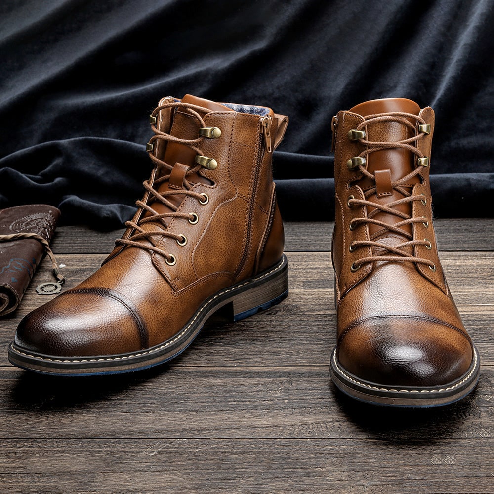 Men's Winter Boots Lace Up Ankle Boots Cold Weather Grip - Image 2