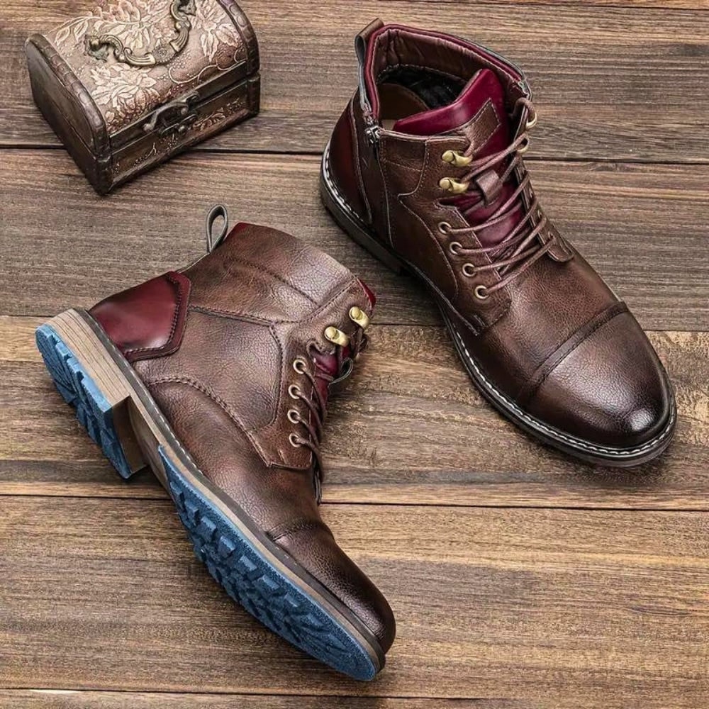 Men's Winter Boots Lace Up Ankle Boots Cold Weather Grip - Image 4