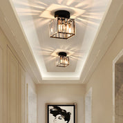 Modern Ceiling Light Fixture Hallway Metal & Glass Design - Image 1
