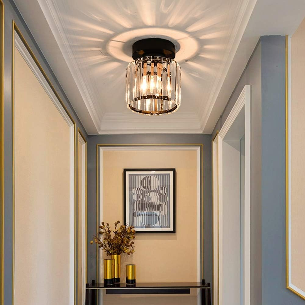 Modern Ceiling Light Fixture Hallway Metal & Glass Design - Image 13