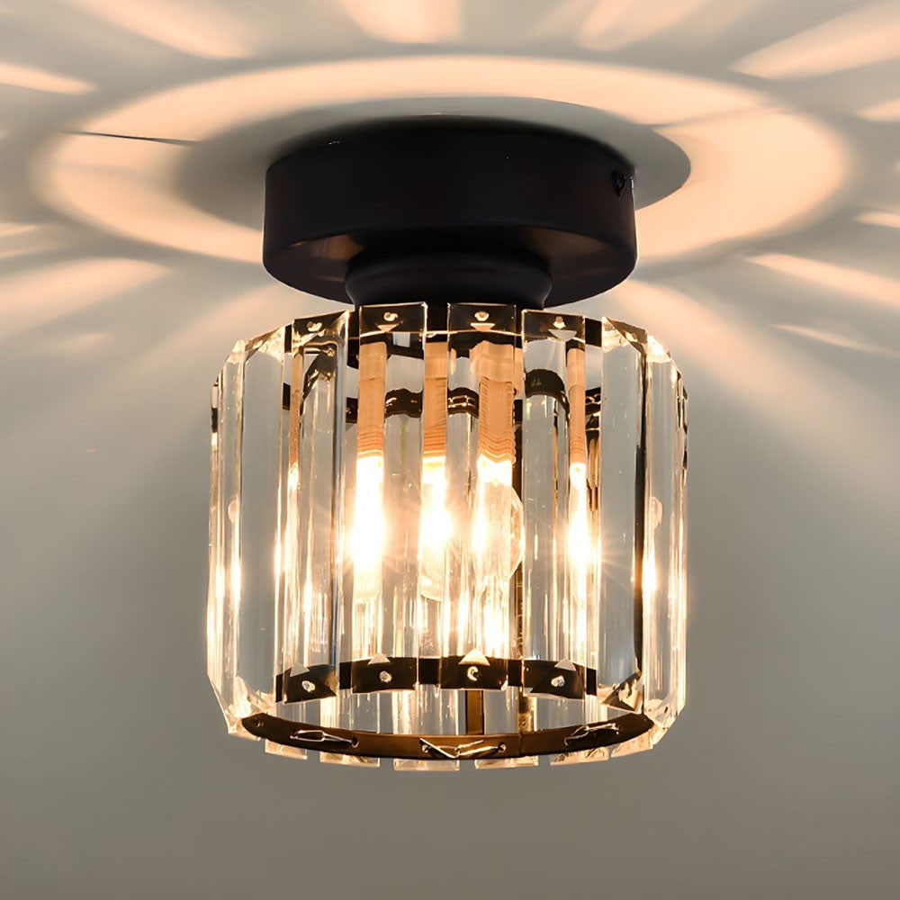 Modern Ceiling Light Fixture Hallway Metal & Glass Design - Image 16