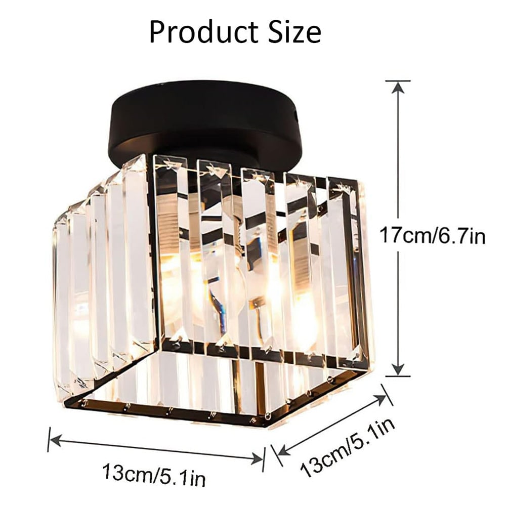 Modern Ceiling Light Fixture Hallway Metal & Glass Design - Image 18