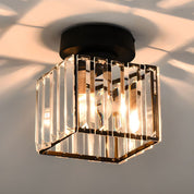 Modern Ceiling Light Fixture Hallway Metal & Glass Design - Image 2