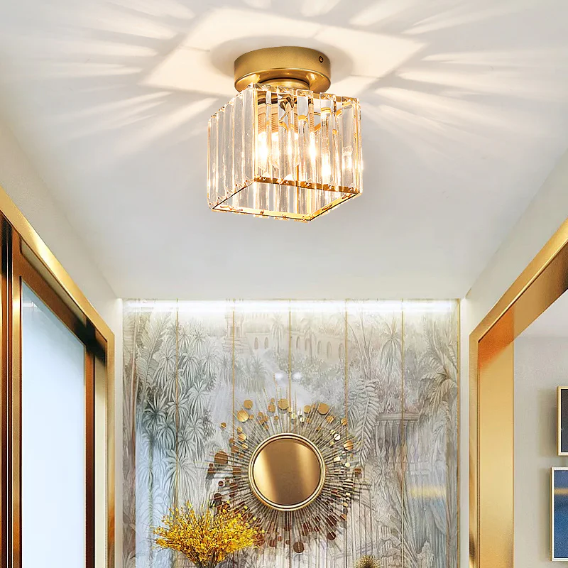 Modern Ceiling Light Fixture Hallway Metal & Glass Design - Image 23
