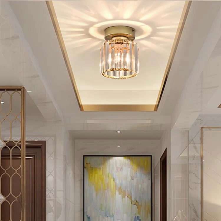 Modern Ceiling Light Fixture Hallway Metal & Glass Design - Image 25