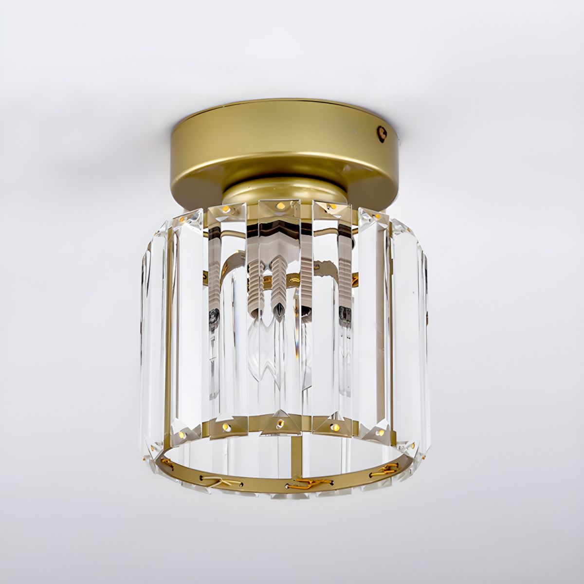 Modern Ceiling Light Fixture Hallway Metal & Glass Design - Image 26