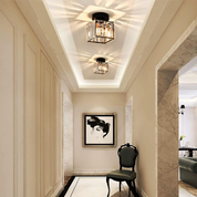 Modern Ceiling Light Fixture Hallway Metal & Glass Design - Image 3