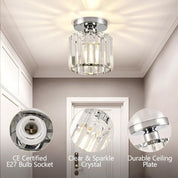 Modern Ceiling Light Fixture Hallway Metal & Glass Design - Image 33