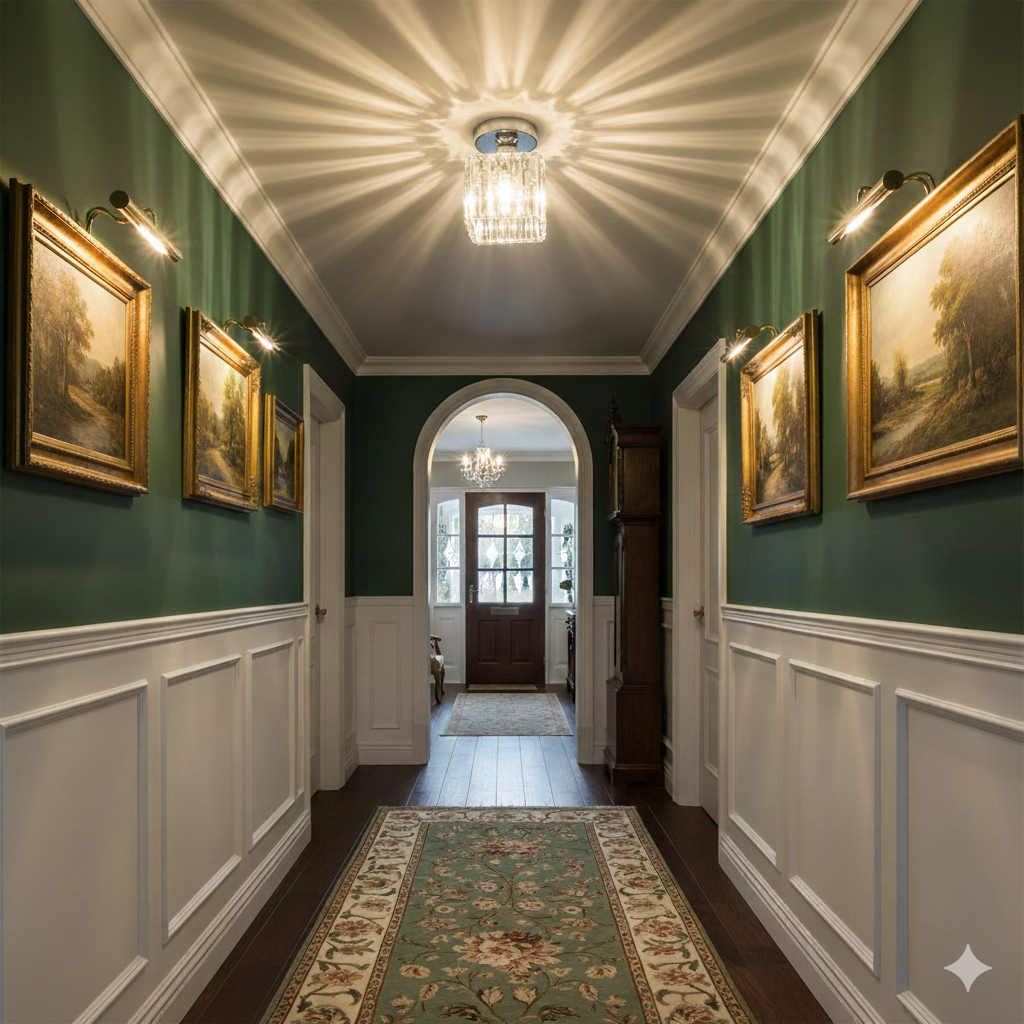 Modern Ceiling Light Fixture Hallway Metal & Glass Design - Image 39