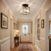 Modern Ceiling Light Fixture Hallway Metal & Glass Design - Image 5