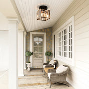Modern Ceiling Light Fixture Hallway Metal & Glass Design - Image 6