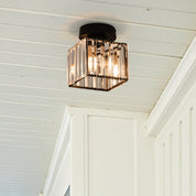 Modern Ceiling Light Fixture Hallway Metal & Glass Design - Image 7