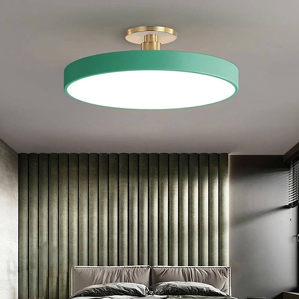Modern Circular Ceiling Fixture Bedroom LED Semi Flush Mount - Image 11