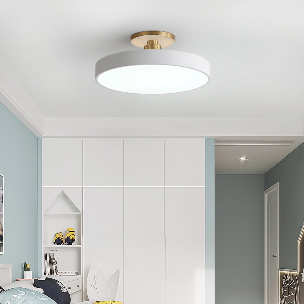 Modern Circular Ceiling Fixture Bedroom LED Semi Flush Mount - Image 17