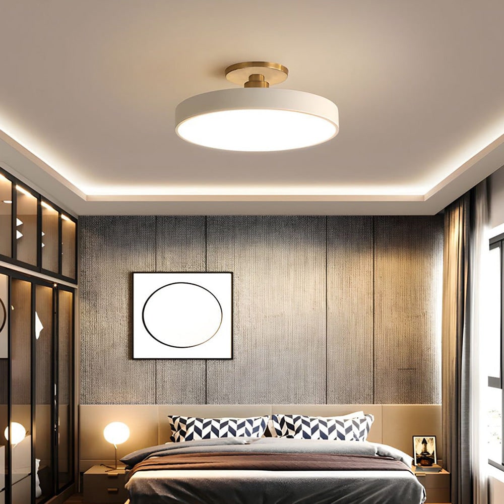 Modern Circular Ceiling Fixture Bedroom LED Semi Flush Mount - Image 18