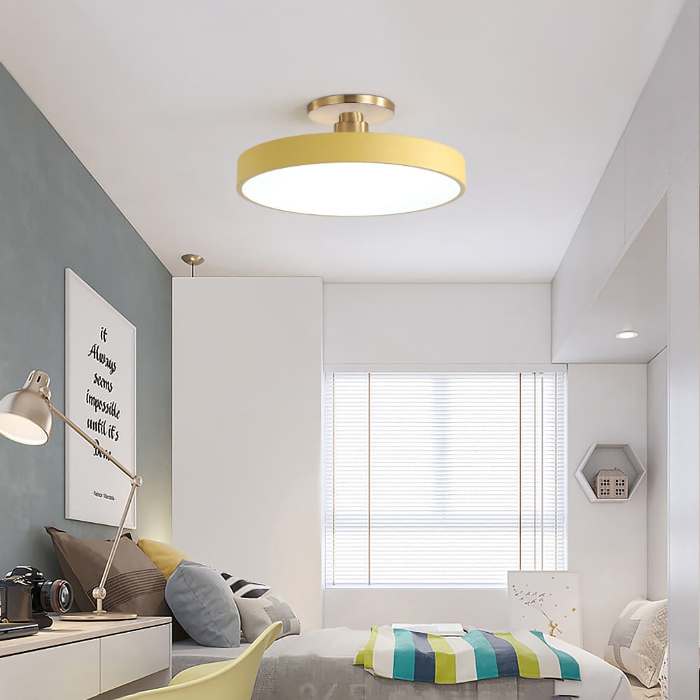 Modern Circular Ceiling Fixture Bedroom LED Semi Flush Mount - Image 22