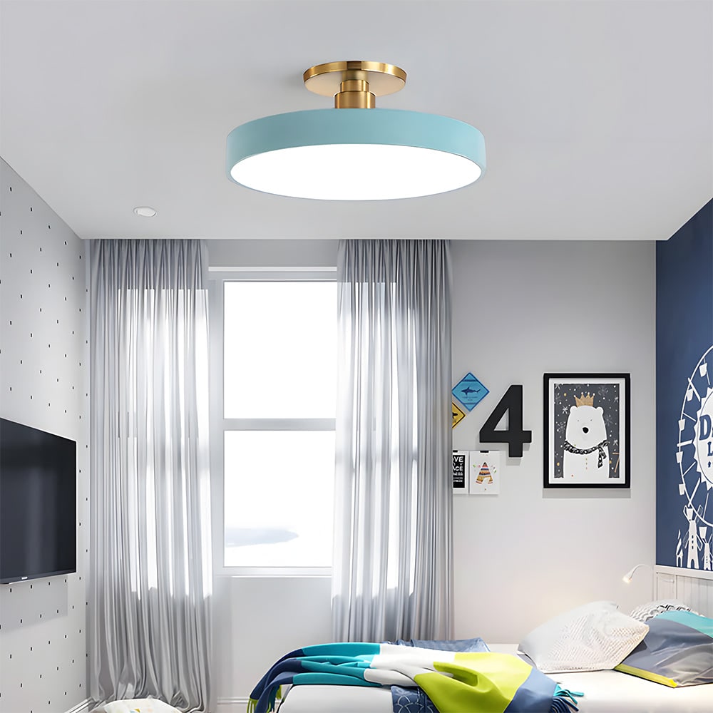 Modern Circular Ceiling Fixture Bedroom LED Semi Flush Mount - Image 25