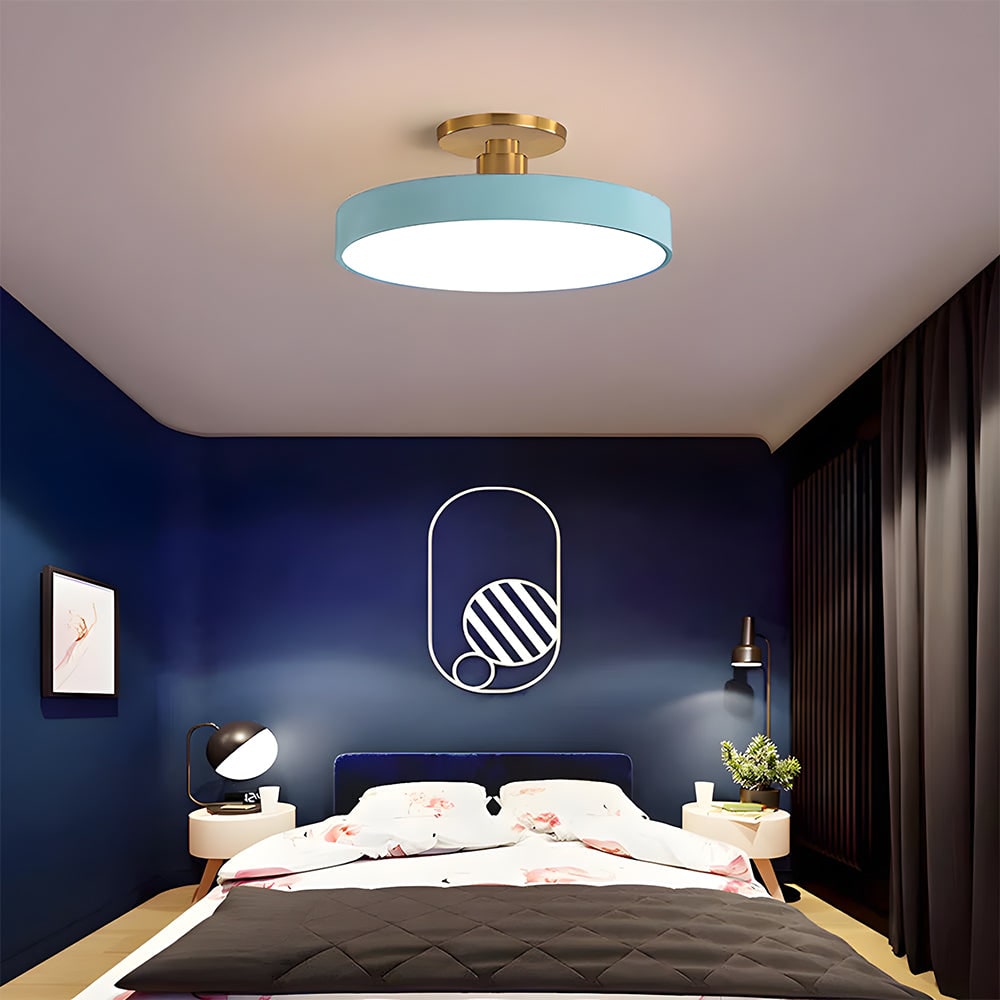 Modern Circular Ceiling Fixture Bedroom LED Semi Flush Mount - Image 26