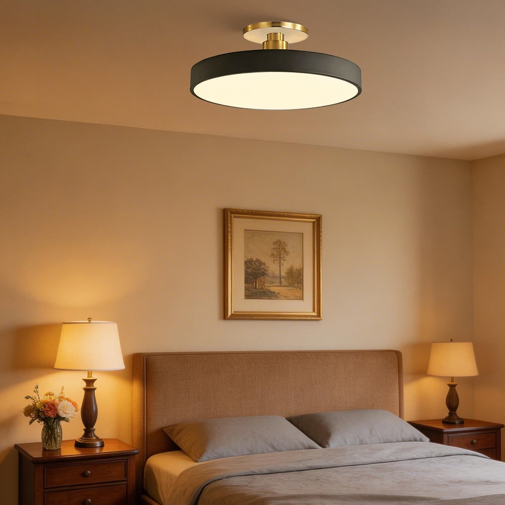 Modern Circular Ceiling Fixture Bedroom LED Semi Flush Mount - Image 3