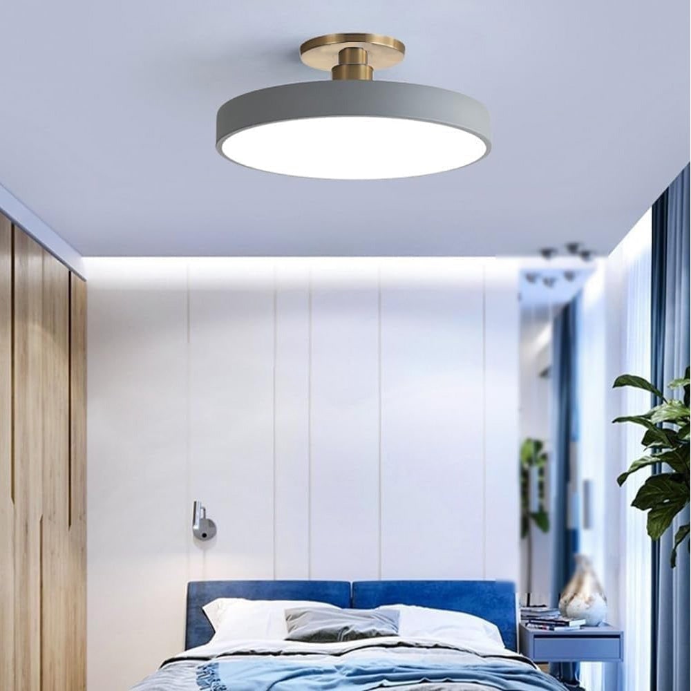 Modern Circular Ceiling Fixture Bedroom LED Semi Flush Mount - Image 8