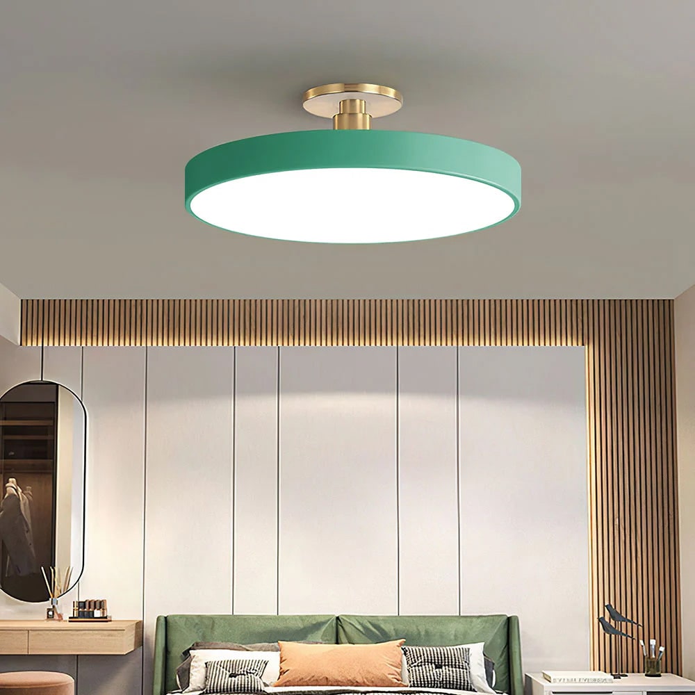 Modern Circular Ceiling Fixture Bedroom LED Semi Flush Mount - Image 9