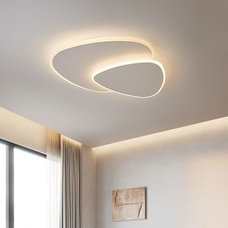 Modern Flush Mount Ceiling Light Living Room White Design - Image 12