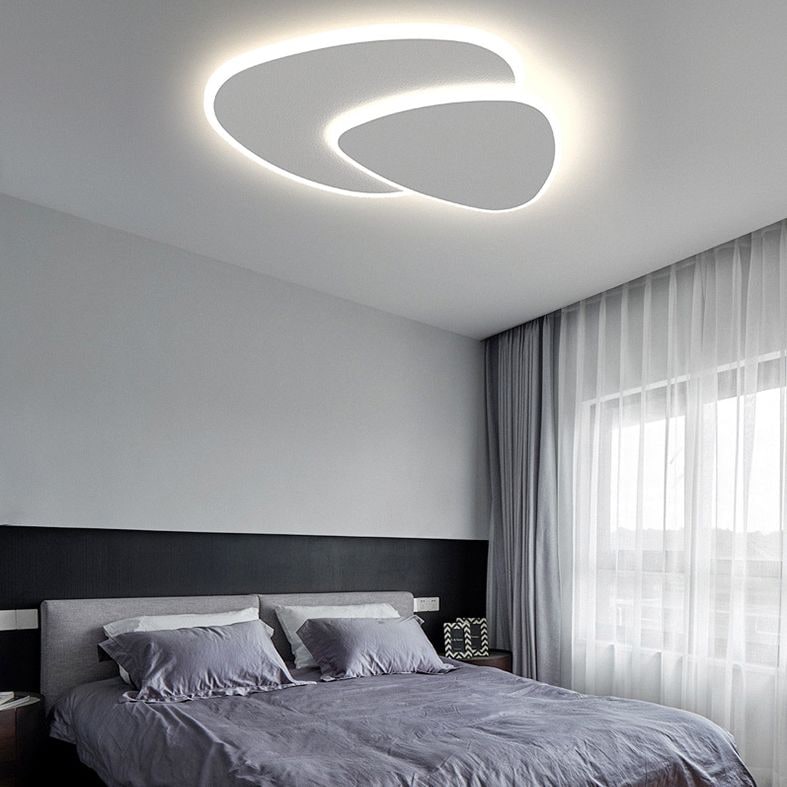 Modern Flush Mount Ceiling Light Living Room White Design - Image 13