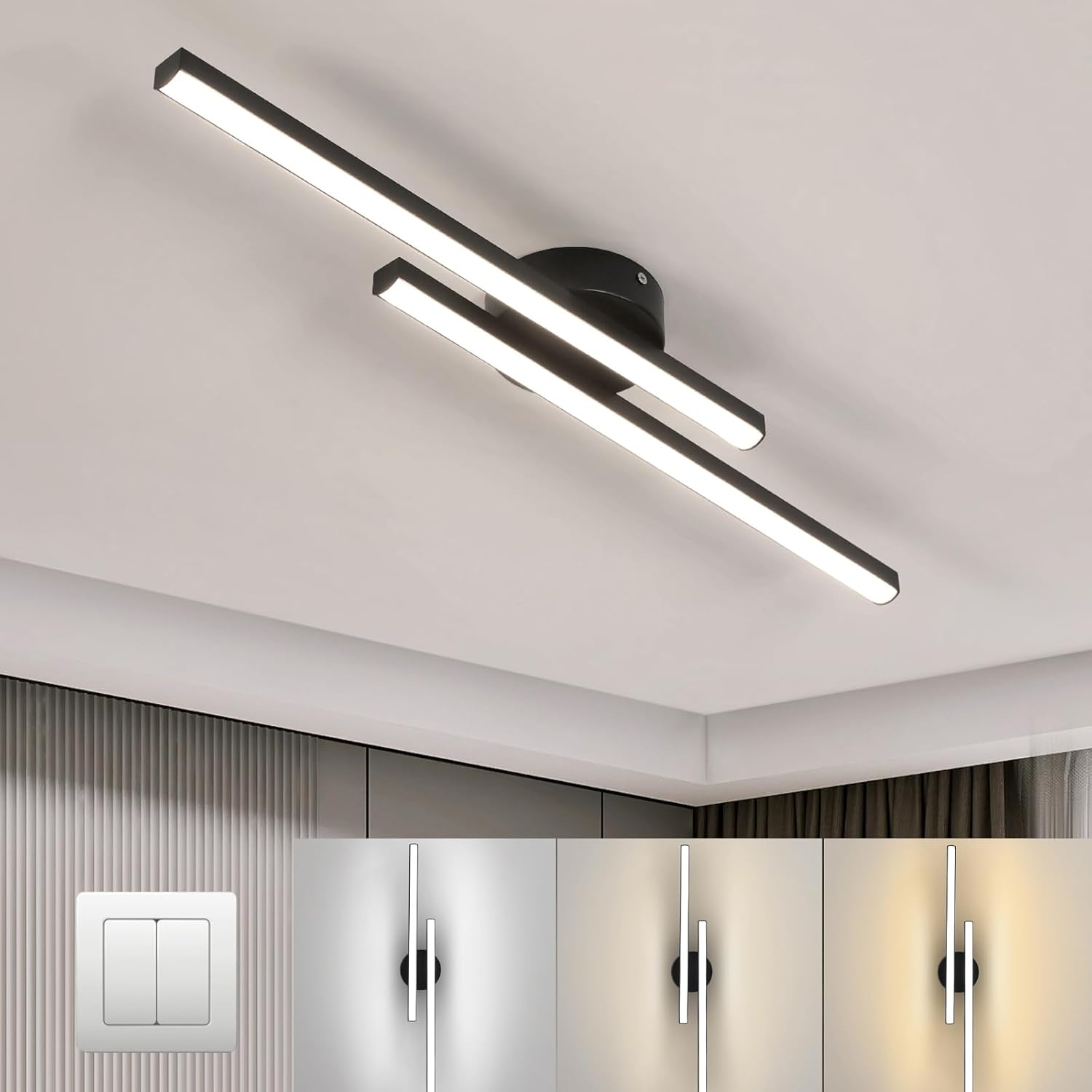 Modern LED Ceiling Fixture Living Room Aluminium Flush Mount - Image 6
