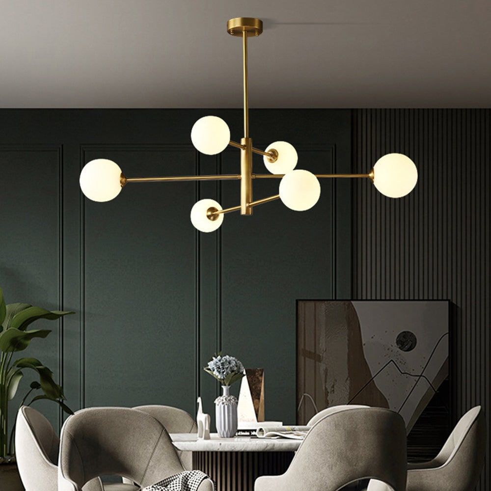 Modern Pendant Light Fixture Copper and Glass Living Room - Image 19