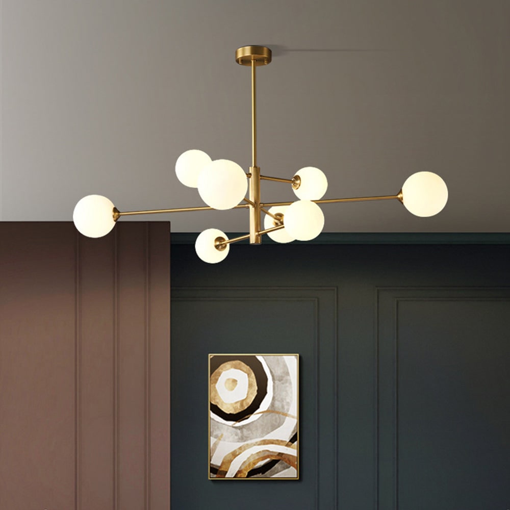 Modern Pendant Light Fixture Copper and Glass Living Room - Image 2