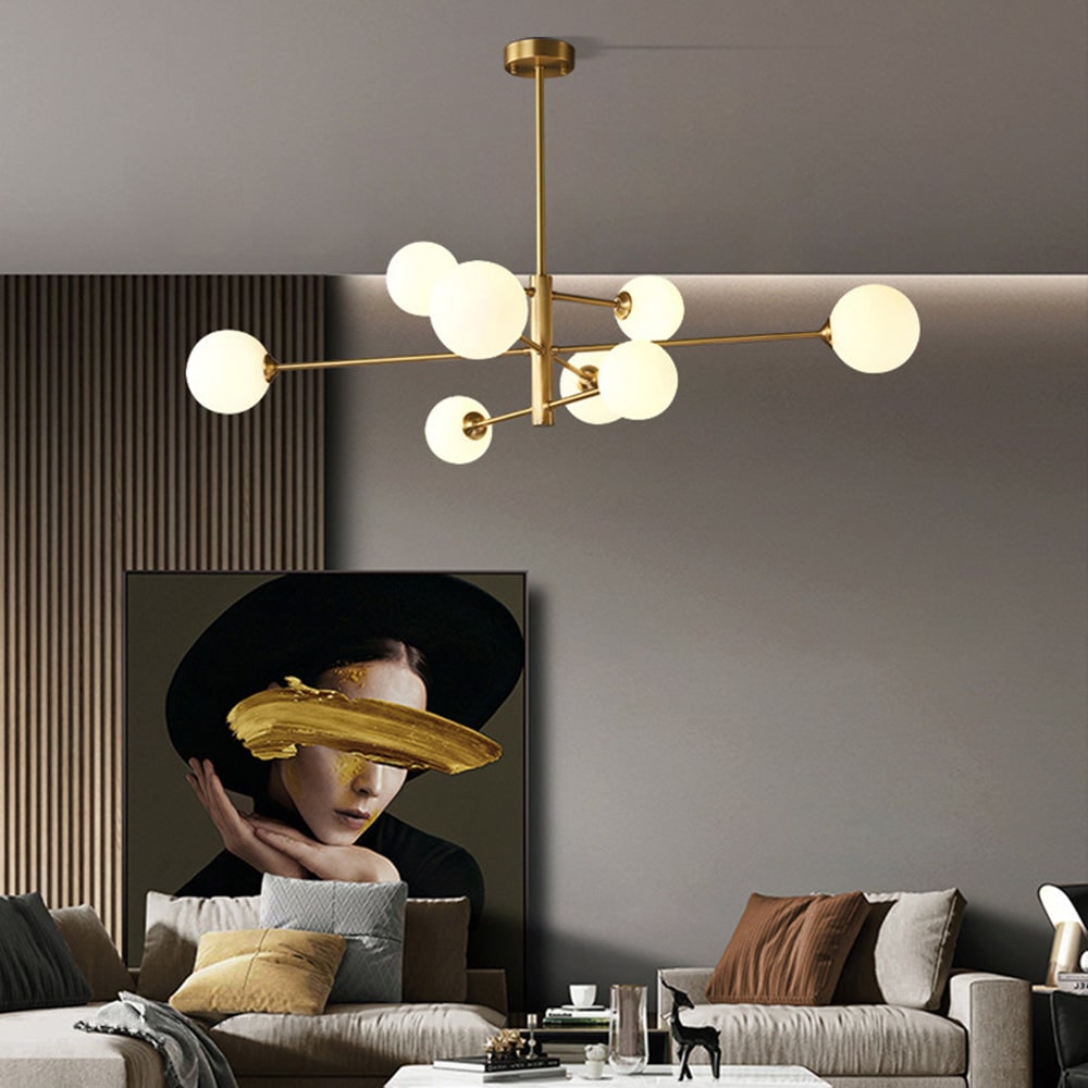 Modern Pendant Light Fixture Copper and Glass Living Room - Image 5