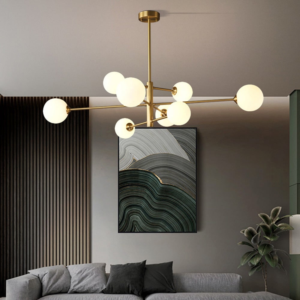 Modern Pendant Light Fixture Copper and Glass Living Room - Image 7