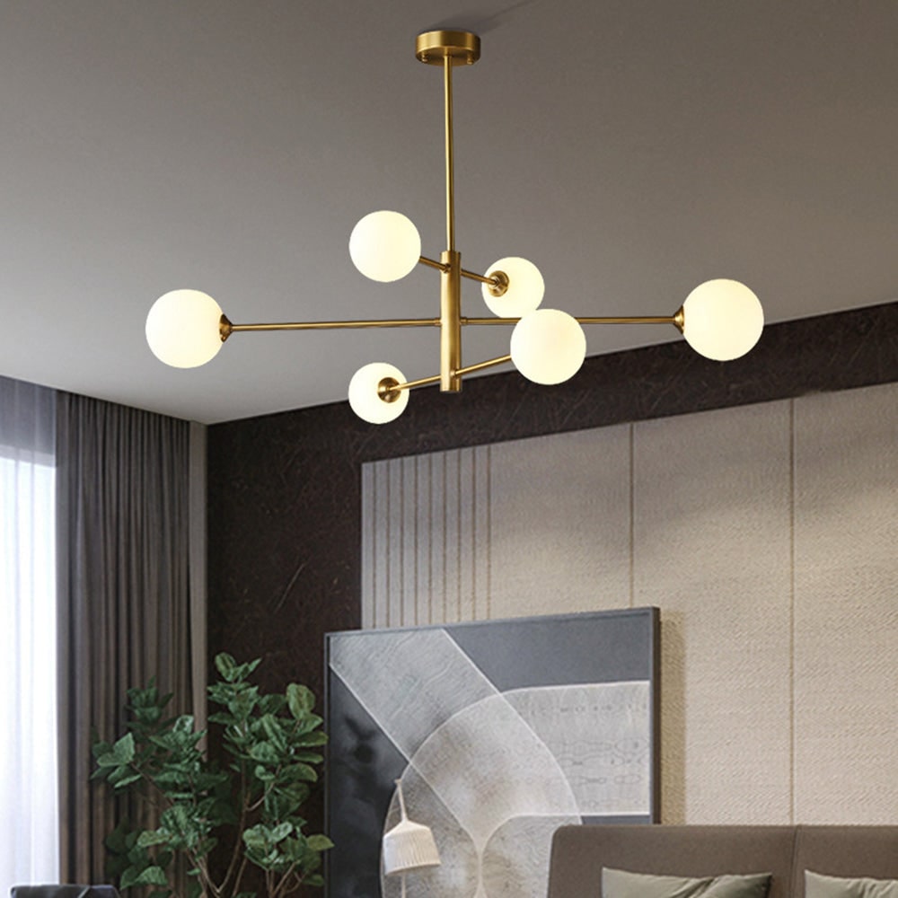 Modern Pendant Light Fixture Copper and Glass Living Room - Image 8