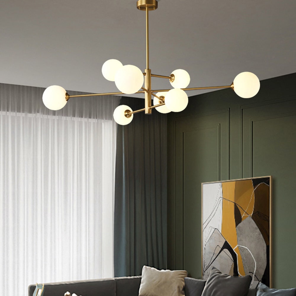 Modern Pendant Light Fixture Copper and Glass Living Room - Image 9
