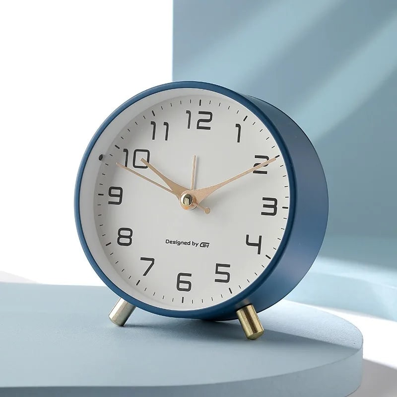 Modern Table Clock Scandinavian Style Silent Movement Design - Image 1