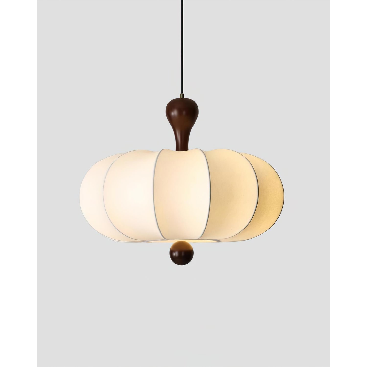Modern White Pendant Light Wooden Accent - Image 12